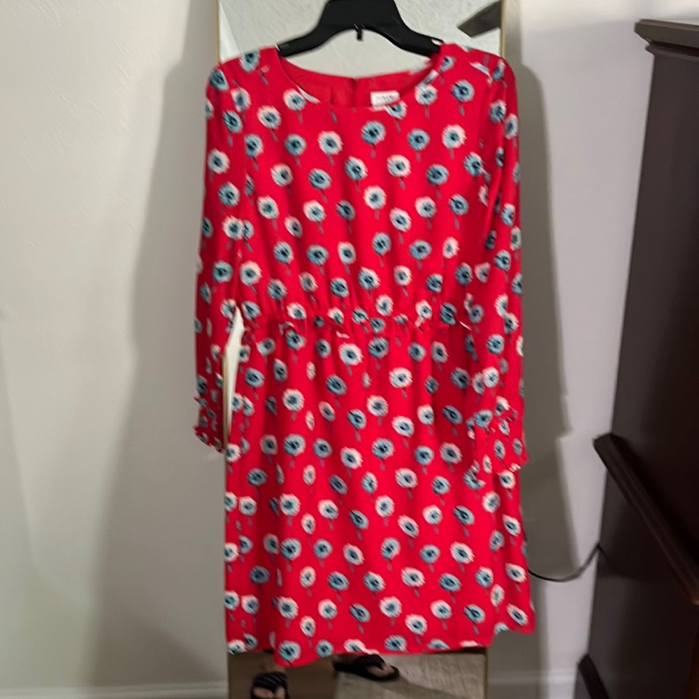 J Crew red poppy dress - size 8